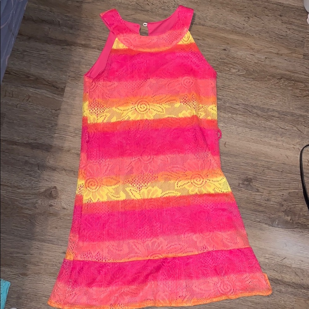Girls Pink, Yellow, and Orange dress size 10/12